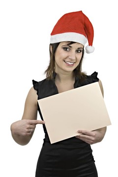 面帶微笑的女孩與Santa Claus cap