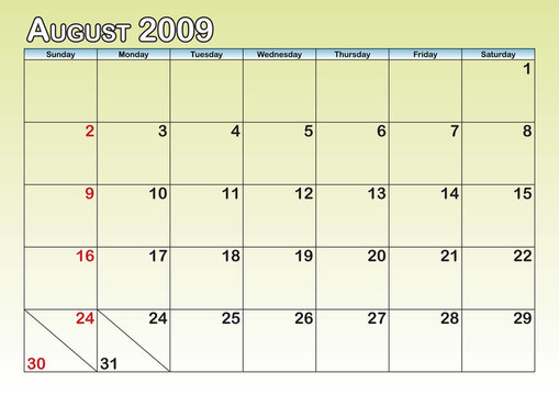 月日歷2009