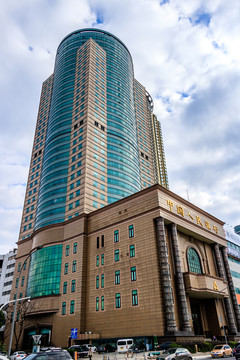 烏云下寧波三江口 寧波建筑 旅