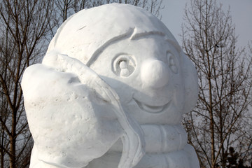 雪雕 雪 冬天 卡通
