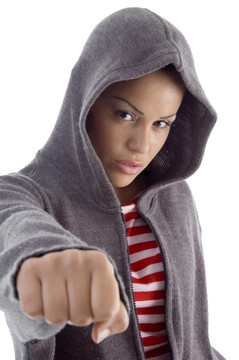 嚴(yán)重女性表現(xiàn)出拳