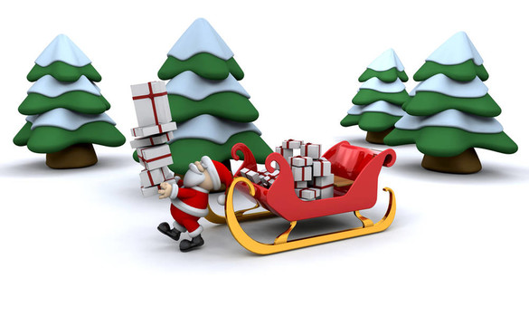 Santa和他的雪橇