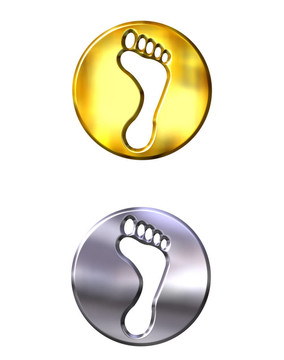 3D金色和銀色框架腳