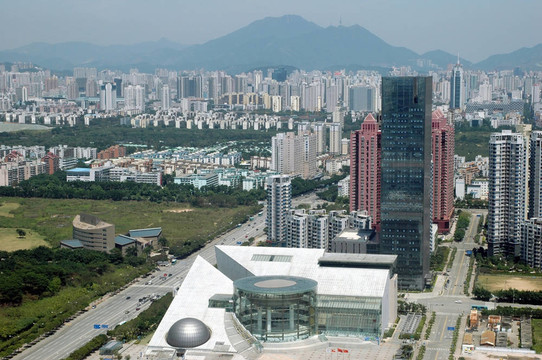中國；深圳市鳥瞰