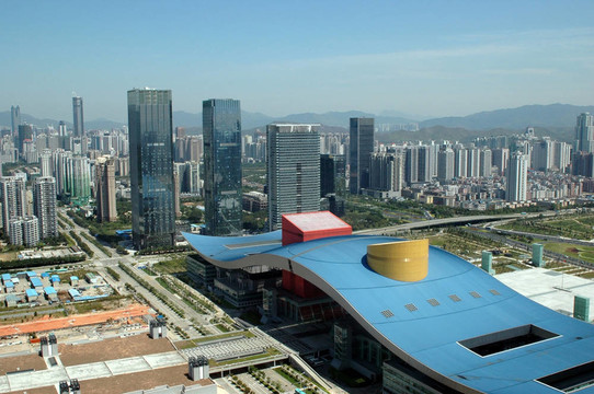 中國；深圳市鳥瞰