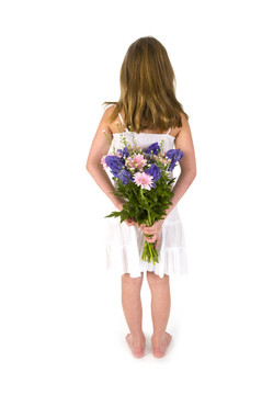 女孩與花