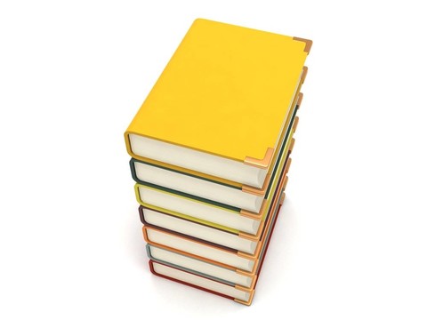 三維堆積的書