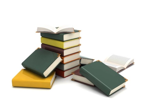 三維堆積的書