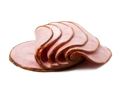 白底熏肉切片