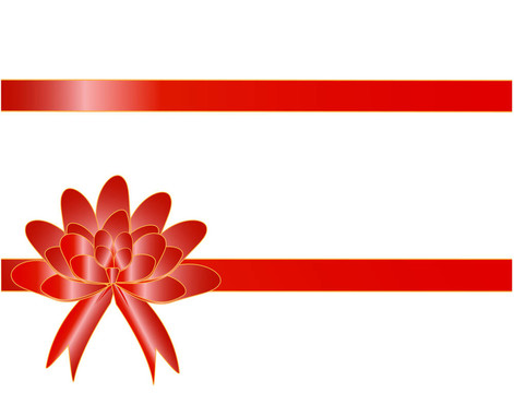 帶兩條帶的大紅色蝴蝶結(jié)