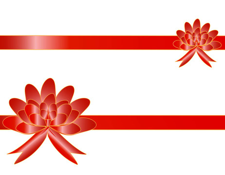 帶兩條帶的大紅色蝴蝶結(jié)