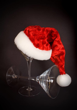 Santa的帽子，Martini Glas