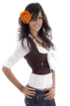 gerbera flower美女模特