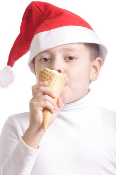 Santa吃冰淇淋