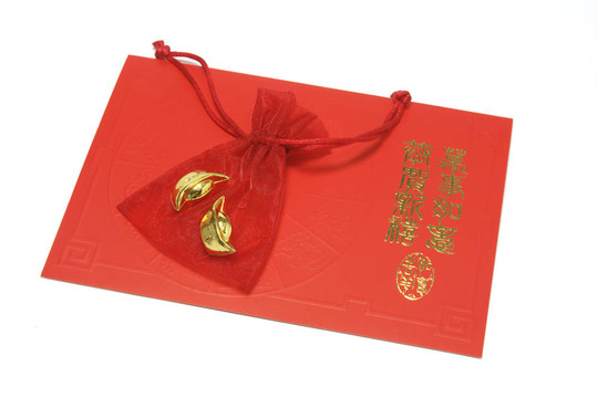 香囊金錠中文賀卡