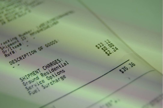 綠色的收據(jù)