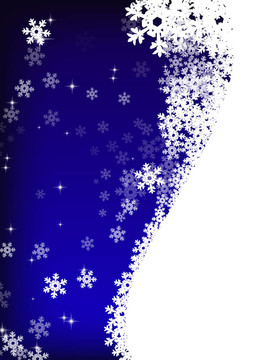 藍(lán)天背景下的星星和雪花