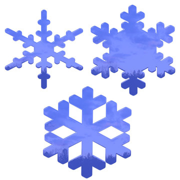 一套藍(lán)色；玻璃效果雪白的雪花