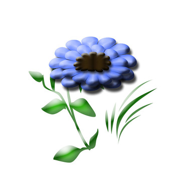 藍色花的插圖