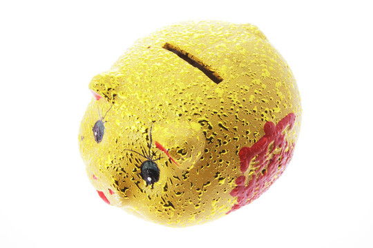 金色的小豬存錢罐