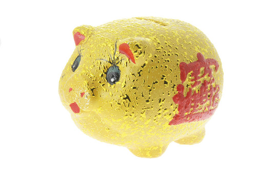 金色的小豬存錢罐