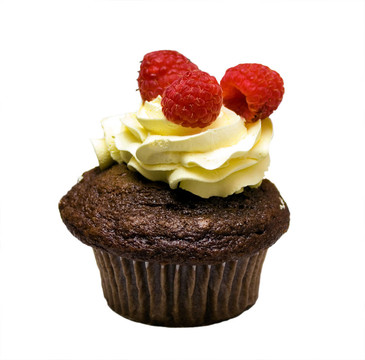 孤立Rapberry Cupcake