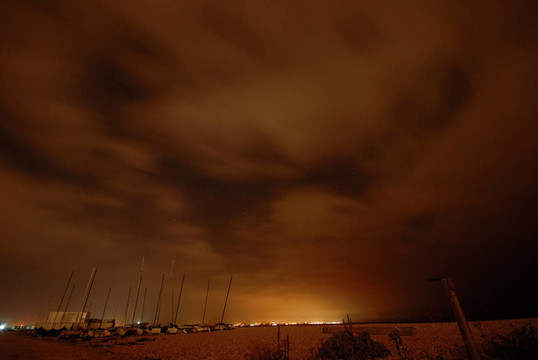 夜晚的天空；Pevensey；英國