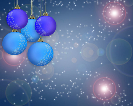 圣誕背景藍色飾品