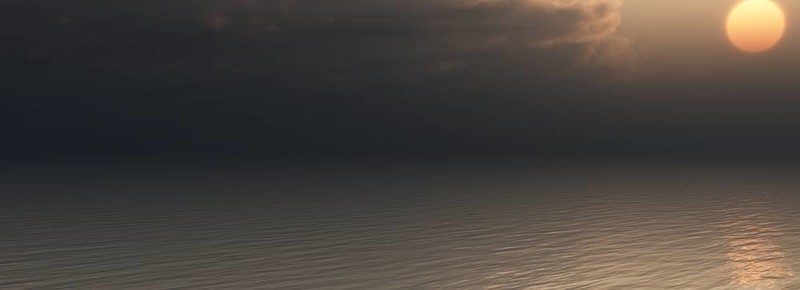 日落在海上