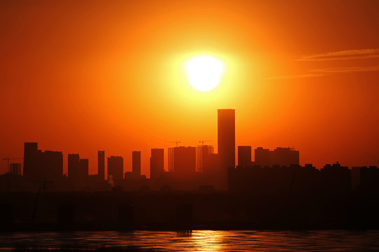 城市天際線 夕陽