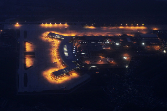 沈陽機(jī)場夜景 俯瞰全景