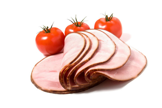 白底熏肉切片