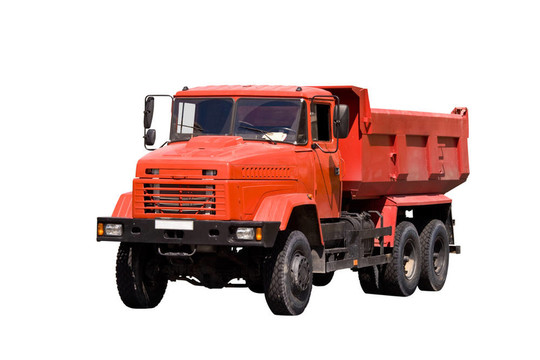 橙色的自卸車