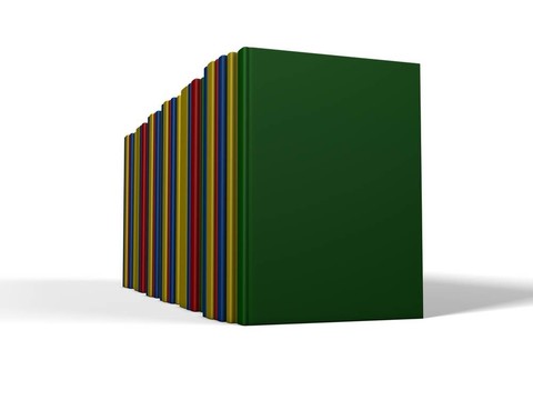 白色背景下的彩色書籍