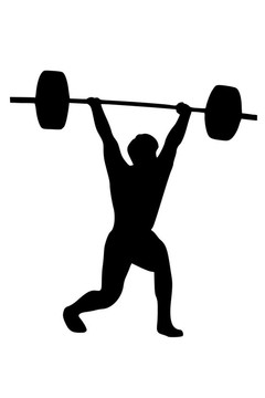 男性weightlifte剪影