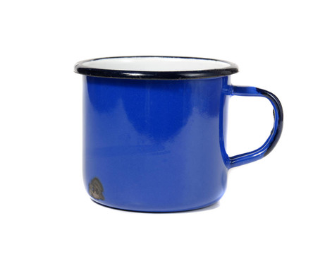 藍色的咖啡杯