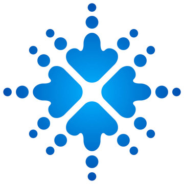 藍(lán)色的雪花帶箭頭