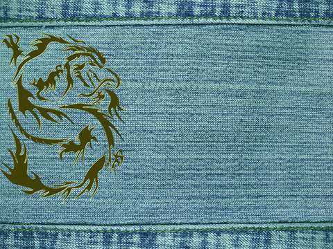 牛仔背景與龍