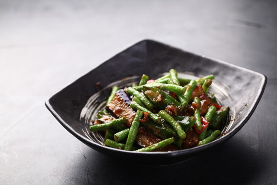 秋葵茄子豆角炒蝦米