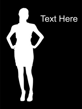 站著女人的前視圖