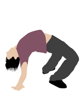 男子做橋伸展