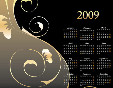 2009優(yōu)雅的日歷