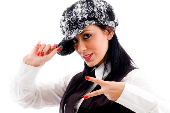 具有獲勝姿態(tài)的高加索模型