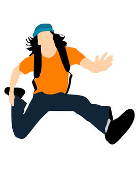 不經(jīng)意的男人在空中跳躍