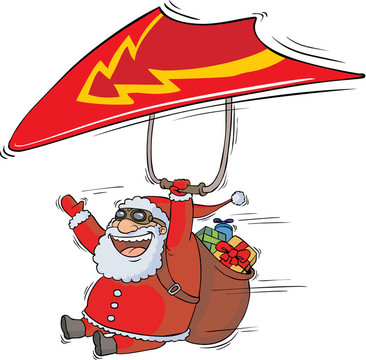 Santa在滑翔降落軟翼機(jī)