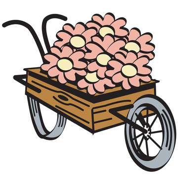 獨(dú)輪車的剪貼畫