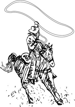 西方cowbo馬術騎手