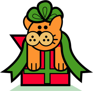 貓圣誕剪貼畫(huà)