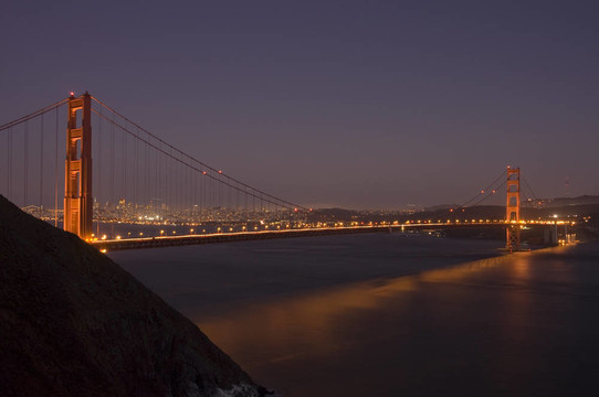 夜幕下的金門大橋