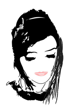 女子手繪插畫